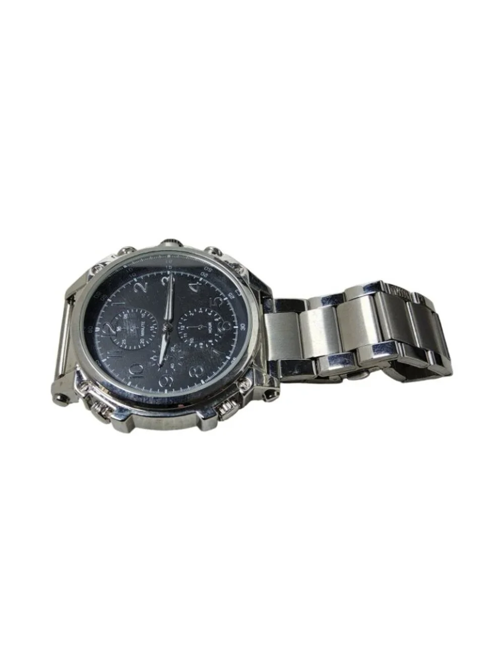 Folio Mens FMDAL1188 Black Sunray Dial with Layered Bracelet Stainless Steel Fol